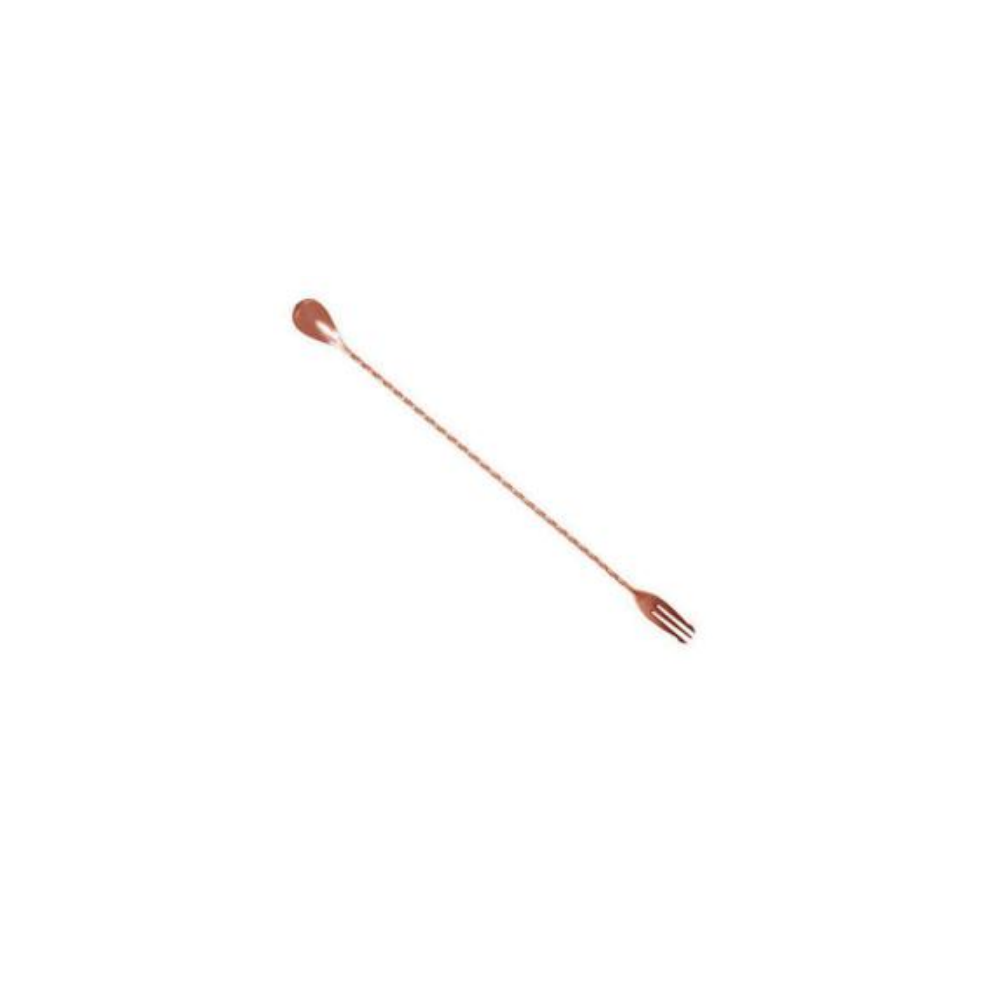 Copper Plated Bar Spoon With Fork 400mm